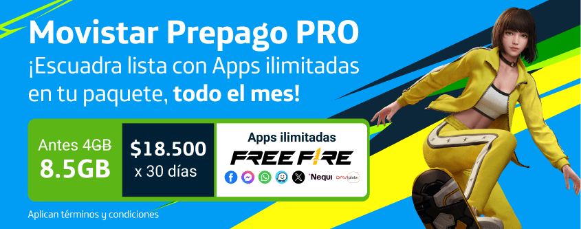 Movistar Prepago y Paquetes Prepago Gamer Freefire